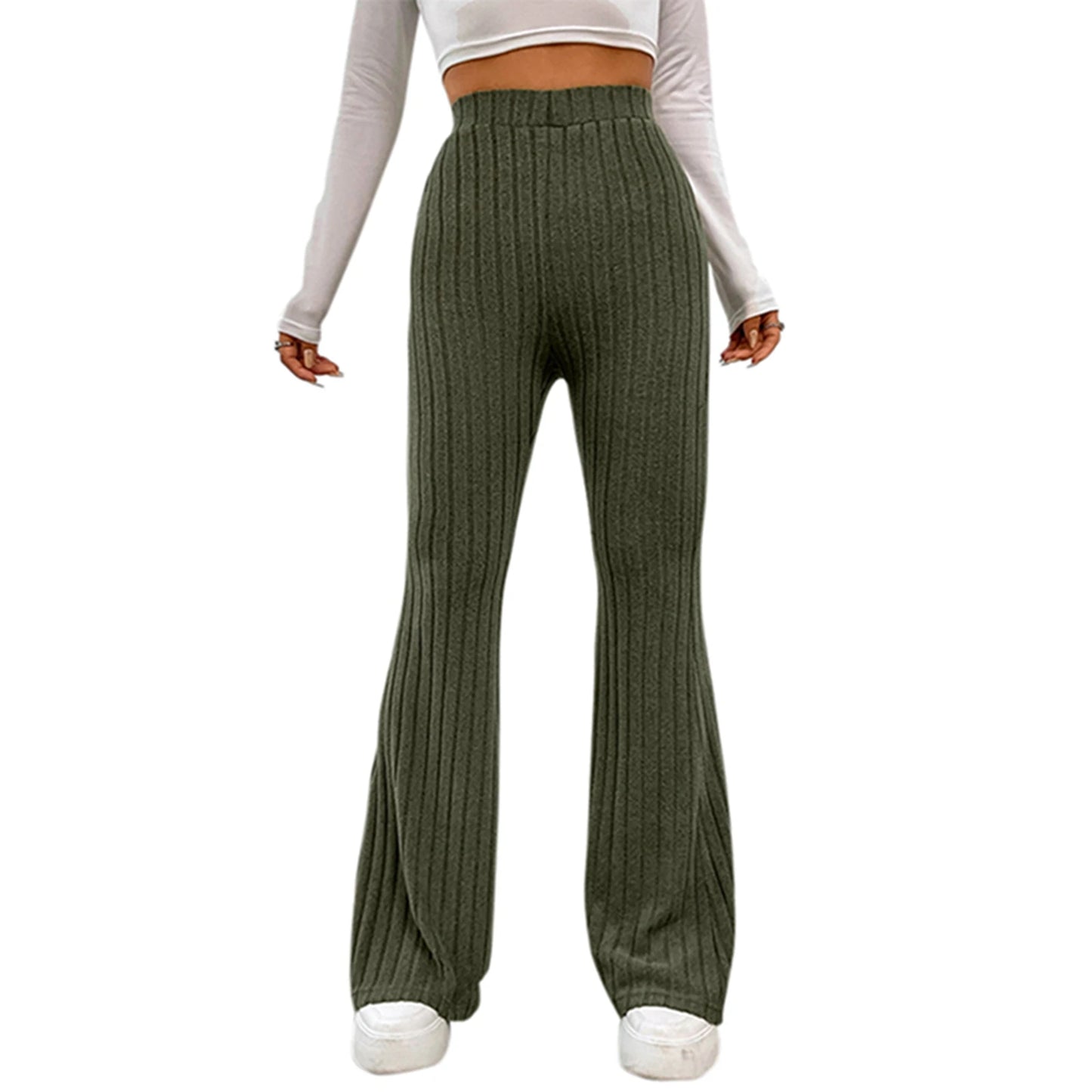 Women High Waist Flared Pants