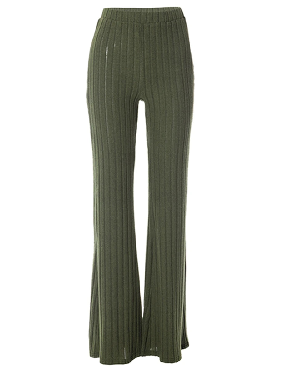 Women High Waist Flared Pants