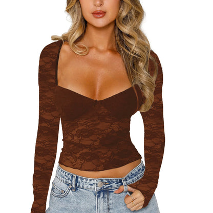 Long Sleeve Floral Lace Top