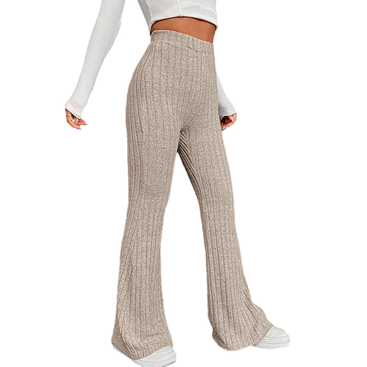 Women High Waist Flared Pants