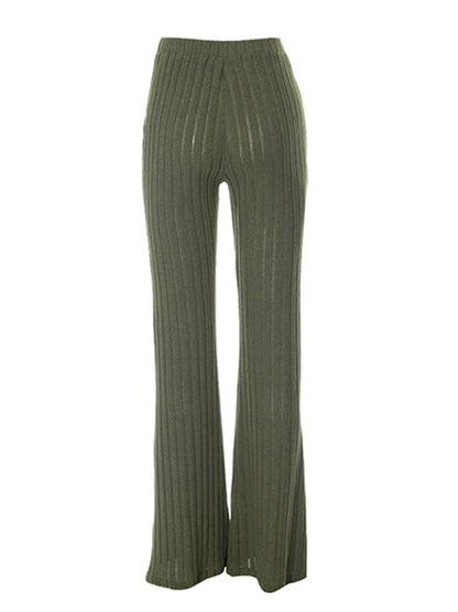 Women High Waist Flared Pants
