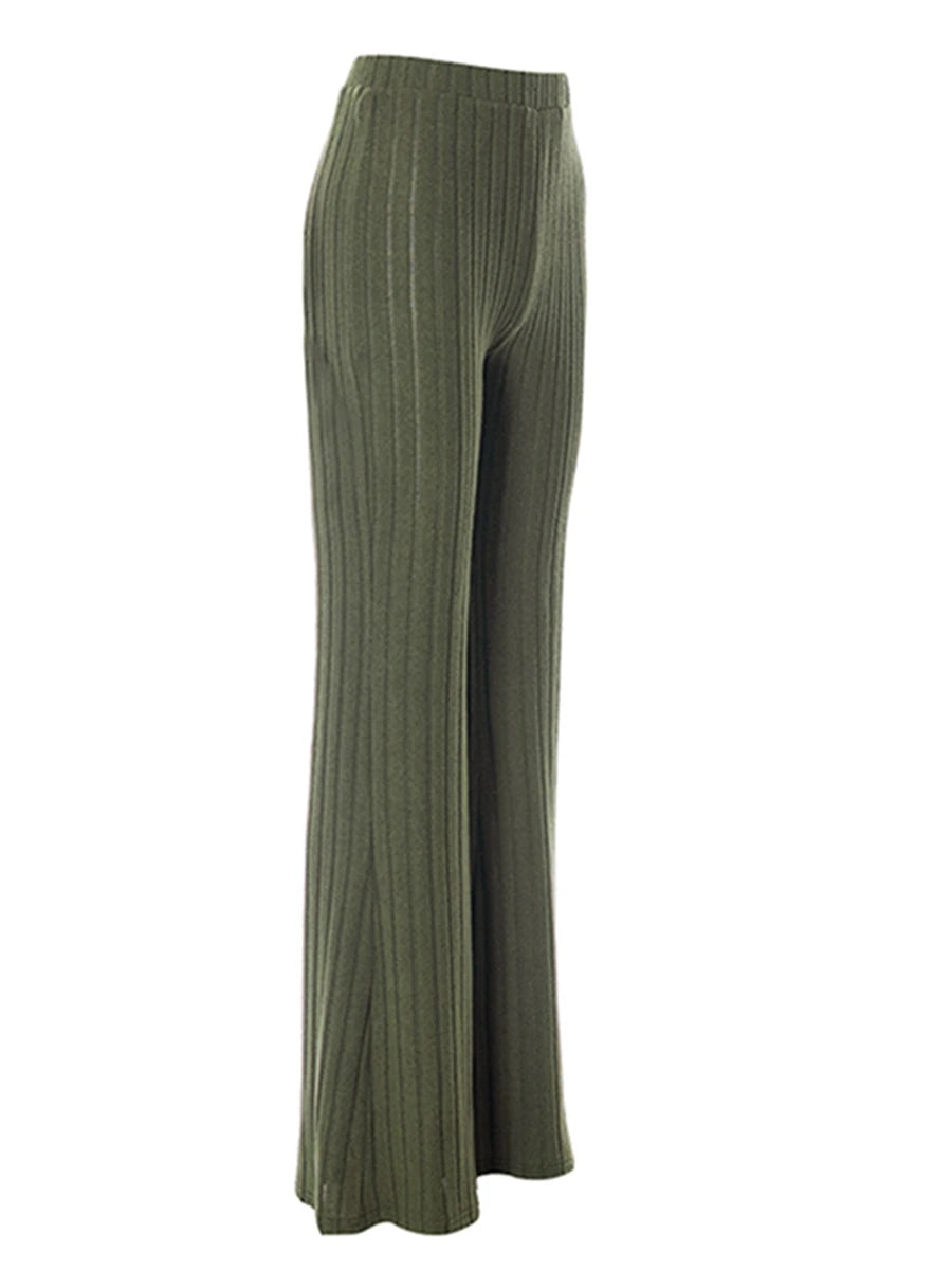 Women High Waist Flared Pants