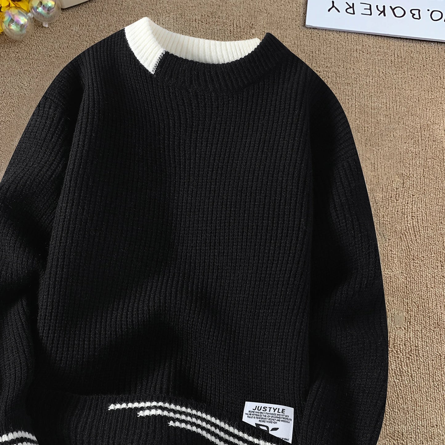 Men Retro Twist Sweater